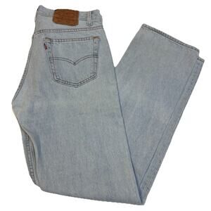 Levi Strauss Premium 501 Button Fly Jeans Light Wash Womens W34 L34